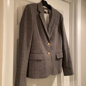 J.Crew wool blazer, charcoal herringbone size 4.